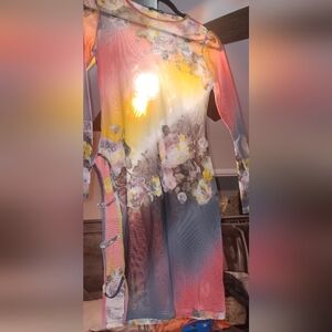Fashion Nova Multicolor Sheer Floral Dress
